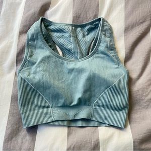 AYBL Teal Blue Reflex Seamless Padded Layered Sports Bra